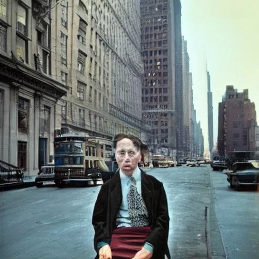 Image similar to street photograph portrait in new york from the year 1 9 6 0, ultra - detailed hyper - realistic lifelike, photographed on colour film