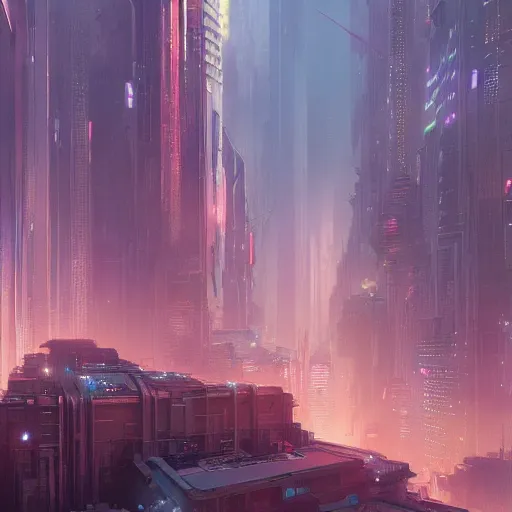 Image similar to a cyberpunk city in utopian future, by alex grey and greg rutkowski, trending on artstation, concept art