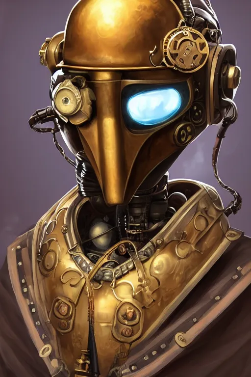 Image similar to steampunk helmet fantasy art mask robot ninja stylized digital illustration sharp focus, elegant intricate digital painting artstation concept art global illumination ray tracing advanced technology chaykin howard and campionpascale and cooke darwyn and davis jack