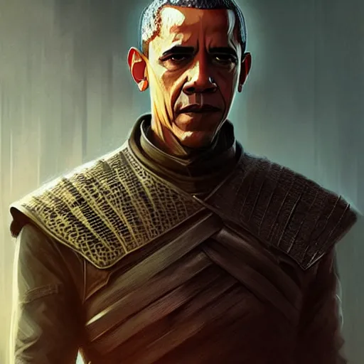 Prompt: obama in game of thrones, highly detailed digital painting, artstation, concept art, smooth, sharp focus, illustration, art by artgerm and greg rutkowski and alphonse mucha