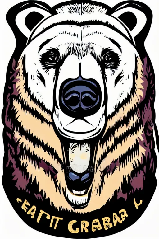 Image similar to Portrait of a polar bear, mafia, gangster, sticker, colorful, illustration, highly detailed, simple, smooth and clean vector curves, no jagged lines, vector art, smooth