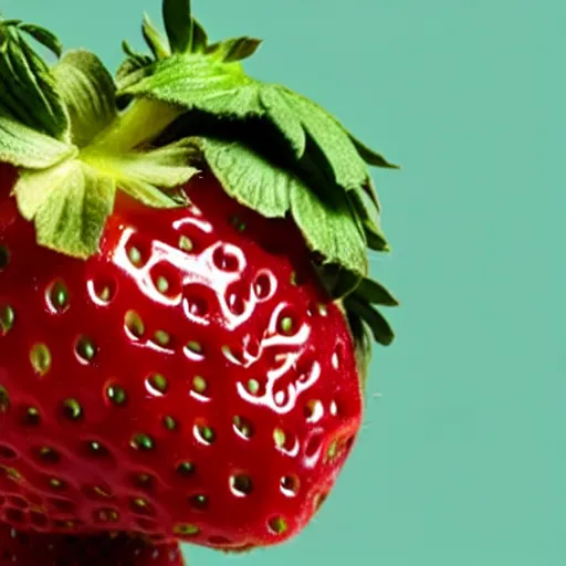 Image similar to matt berry as a strawberry, head of a strawberry, high definition