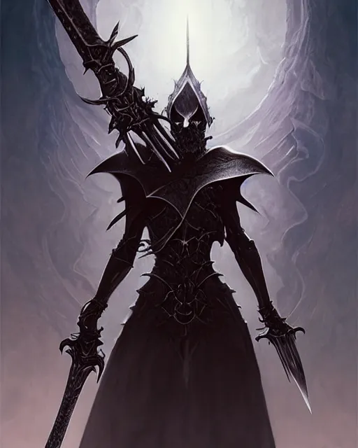 Image similar to The last enemy that shall be destroyed is death, full body image, artwork by artgerm, Luminism, Behance HD, medievil spear, broad sword, D&D, extraordinary phenomenon, fantasy, intricately detailed, elegant, digital painting, smooth, sharp focus, art by Greg Rutkowski, art by Ruth Asawa, art by Stephan Martiniere, art by Ted Nasmith, art by H.R. Giger