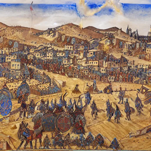 Image similar to aftermath of Byzantine Seljuk wars, watercolor, dynamic lighting, cinematic, establishing shot, extremely high detail, photo realistic, cinematic lighting, intricate line drawings, 8k resolution