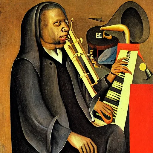 Prompt: john coltrane by hieronymus bosch