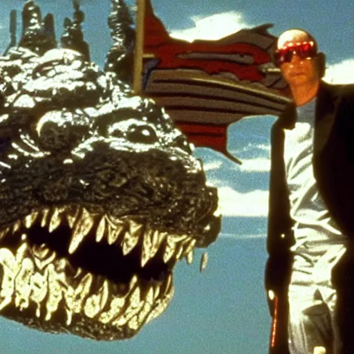 Image similar to a film still of Godzilla in Fear and Loathing in Las Vegas (1998)