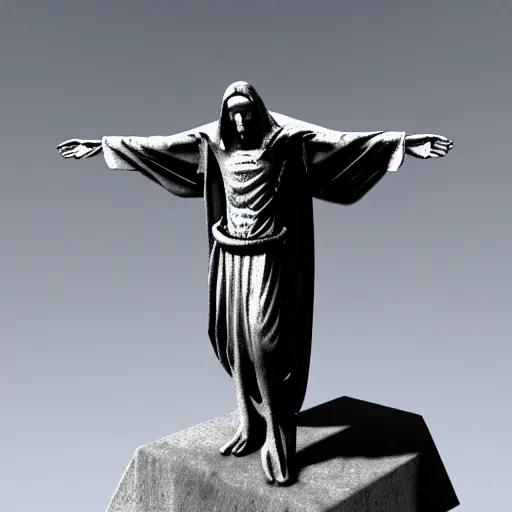 Prompt: cyberpunk christ the redeemer, 3 d render