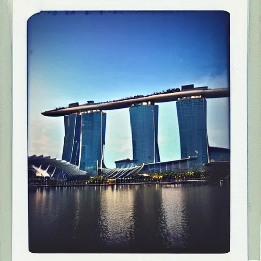 Image similar to polaroid photo of marina bay sands