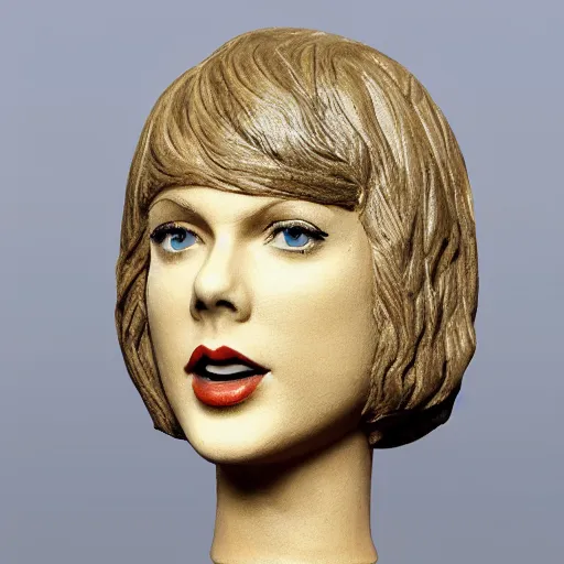 Prompt: taylor swift moai statue head