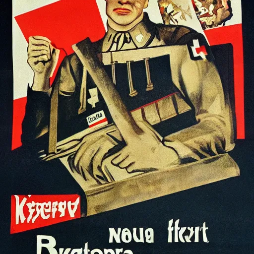 Prompt: ww 2 german propaganda poster