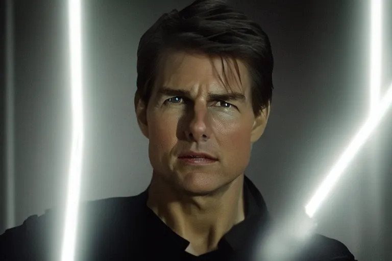 Prompt: (tom cruise!!) using force lighting, palpatine