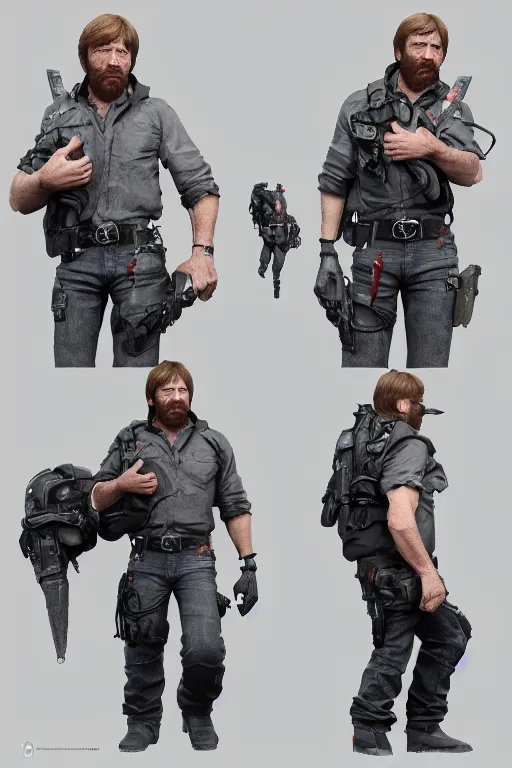 Image similar to Chuck Norris, concept art, artstation, octane, 3D render