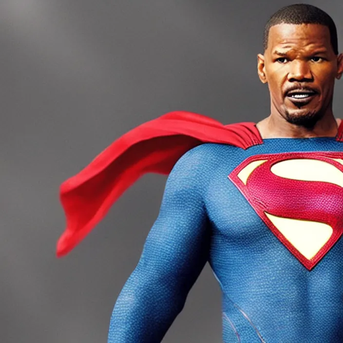 Image similar to jamie foxx as superman