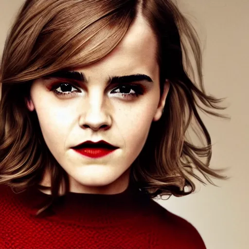 Image similar to jack black mixed with emma watson, vogue magazine photo, 8 k, artistic style