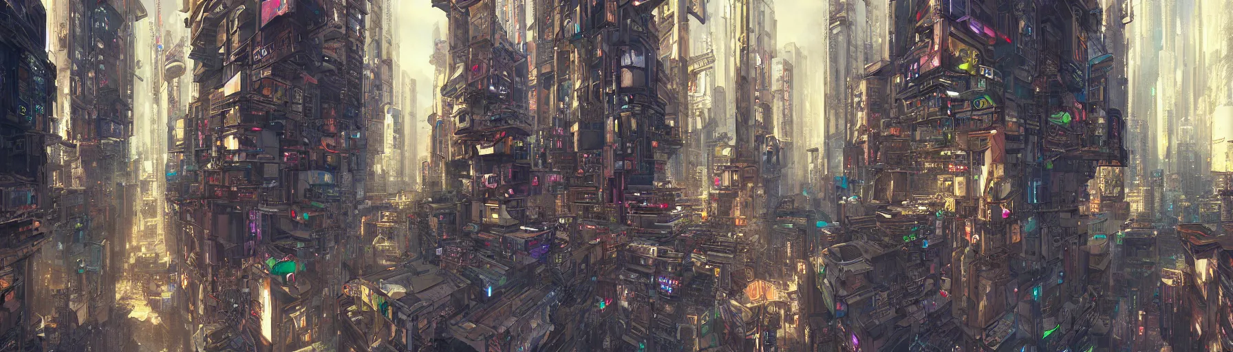 Prompt: a big life-like hologram of a beautiful young woman in the middle of the city centre of a futuristic cyberpunk city, street view, Warhammer, highly detailed, artstation, illustration, art by Gustav Klimt