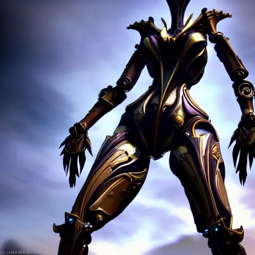 Image similar to highly detailed giantess shot, looking up at a giant 500 foot tall beautiful stunning saryn prime female warframe, as a stunning anthropomorphic robot female dragon, looming over you, walking toward you, detailed warframe legs towering over, camera looking up, posing elegantly, sharp claws, robot dragon feet, intimidating, proportionally accurate, anatomically correct, two arms, two legs, camera close to the legs and feet, giantess shot, warframe fanart, ground view shot, cinematic low shot, high quality, captura, realistic, professional digital art, high end digital art, furry art, macro art, giantess art, anthro art, DeviantArt, artstation, Furaffinity, 3D realism, 8k HD render, epic lighting, depth of field