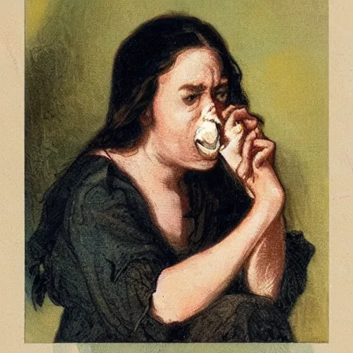 Image similar to a chick with a toothache