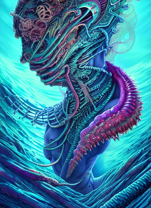 Prompt: hyper detailed ultra sharp of a silicone goddesscore slutpunk biocore overcrowded ocean city bioluminated seawomen trending on artstation, warpaint aesthetic, earthwave, colorful, psychedelic, ornate, intricate, digital painting, concept art, smooth, sharp focus, illustration, art by artgerm and greg rutkowski and h. r. giger, 8 k