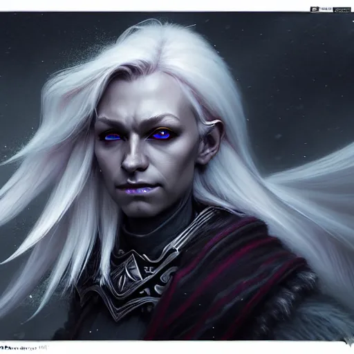 ( hyperrealist dnd nordic drow class portrait on a | Stable Diffusion ...