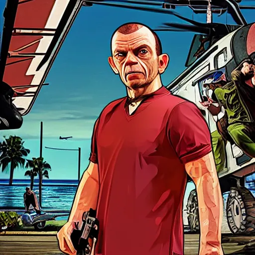 Image similar to GTA 5 poster style with gollum face