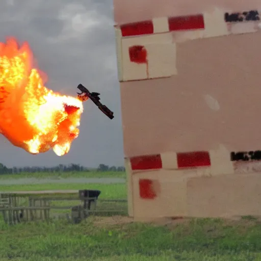 Image similar to chicken firing missiles