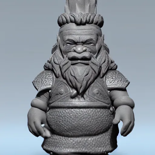 Prompt: high quality clay sculpt of a fantasy warrior dwarf with high detail, 4k