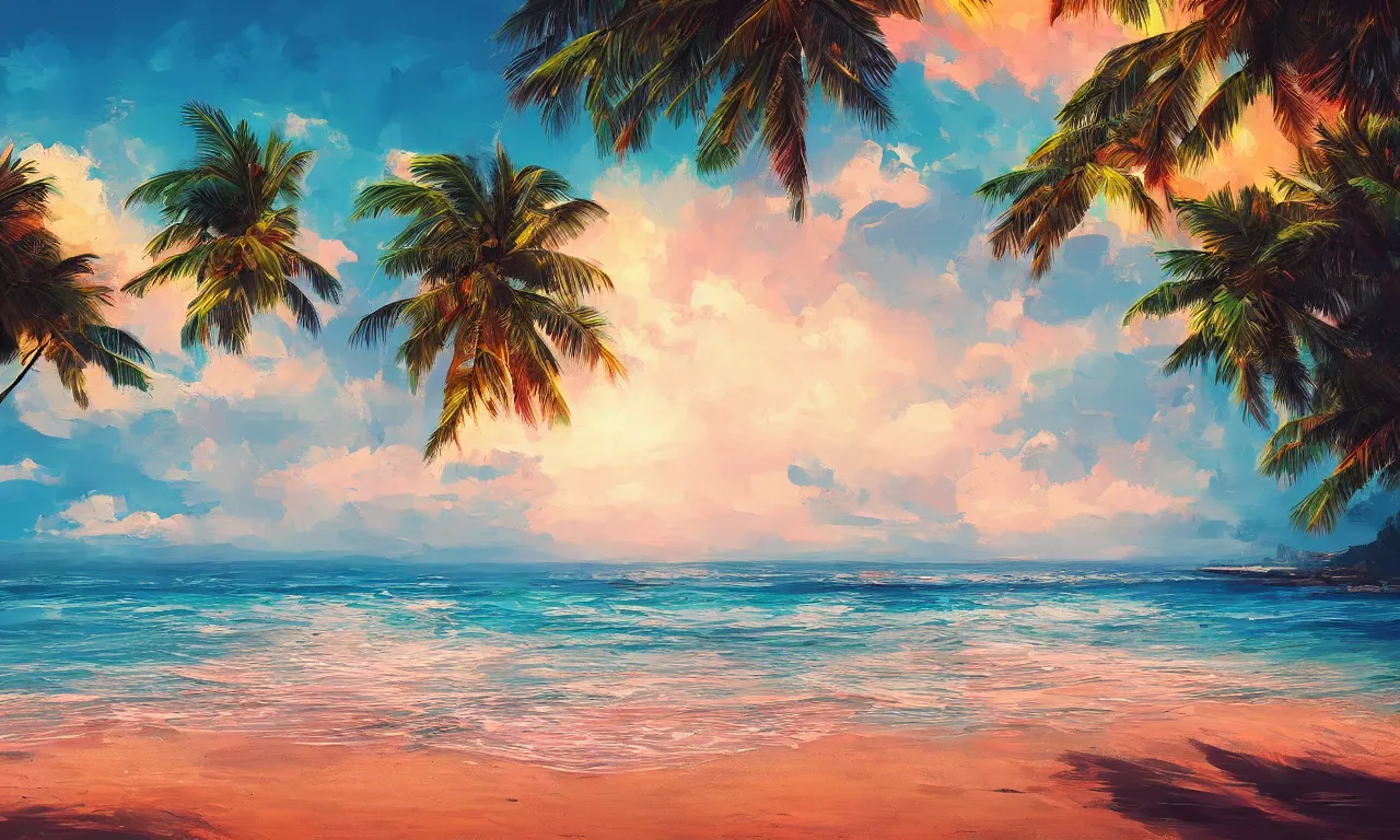 Image similar to paradise beach by alena aenami artworks in 4 k