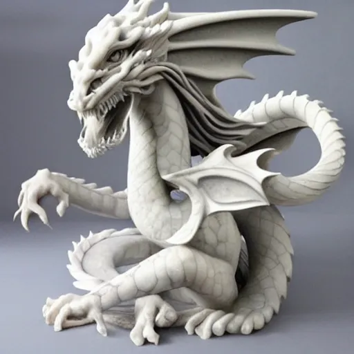 Image similar to Marble sculpture of dragon 1:1 scale