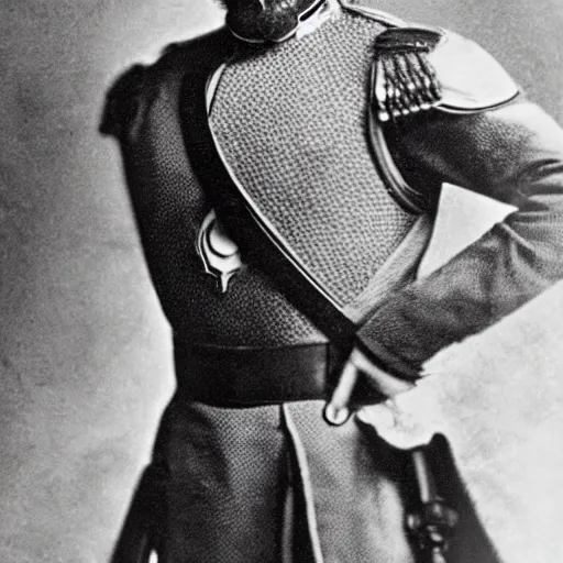 Image similar to tsar nicholas ii as iron man, historical photograph