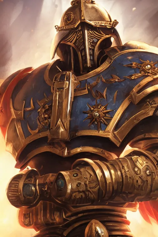 Image similar to armor portrait heros warhammer 4 0 k horus heresy fanart - the primarchs emperor by johannes helgeson animated with vfx concept artist & illustrator global illumination ray tracing hdr fanart arstation zbrush central hardmesh 8 k octane renderer comics stylized