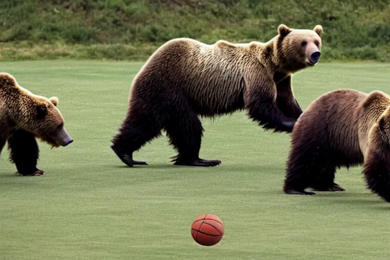 Image similar to grizzly bears playing basketball