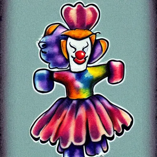 Image similar to clown cat tattoo design