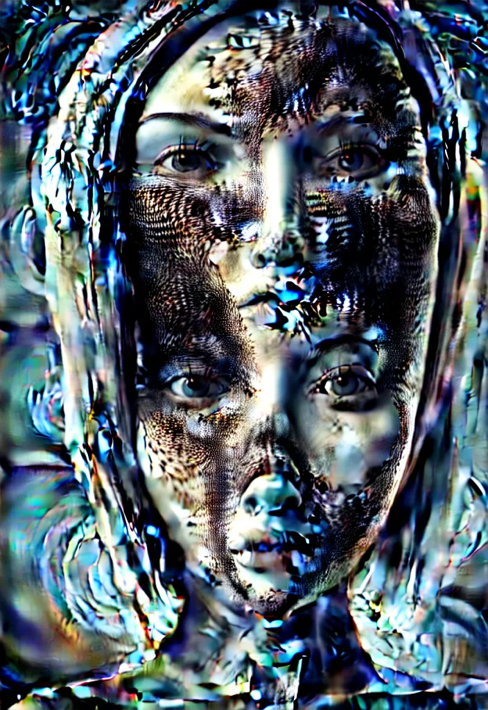 Prompt: young beautiful woman with a face medical mask. fractal, mandelbulb, speed painting, scribble art, octane render. black and white. intricate details, 8k, 3D, beautiful, cinematic. futurism, Unreal Engine, photorealistic.