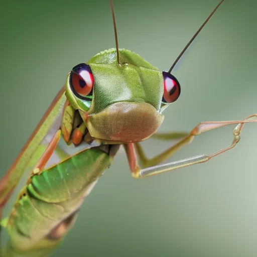 Prompt: macro insect photography, praying mantis macro image