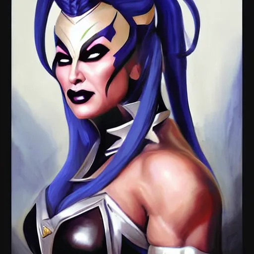Image similar to greg manchess portrait painting of sindel from mortal kombat as overwatch character, medium shot, asymmetrical, profile picture, organic painting, sunny day, matte painting, bold shapes, hard edges, street art, trending on artstation, by huang guangjian and gil elvgren and frank frazetta