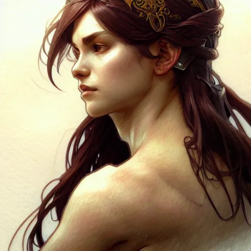 Prompt: , paper sketch of an female fighter, fantasy, intricate, elegant, highly detailed, painting, artstation, concept art, pen and paper sketch, smooth, sharp focus, illustration, art by artgerm and greg rutkowski and alphonse mucha