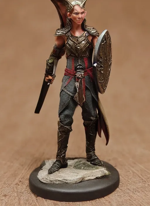 Prompt: Images on the store website, eBay, Full body, Miniature of a Elven Warrior