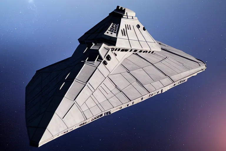 Image similar to nasa star destroyer, cinematic, shadows, 4 k, detailed, by unreal engine, cgsociety, vfx, hd, archvis