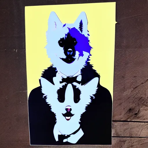 Image similar to individual furry biden silk screen portrait beeple style