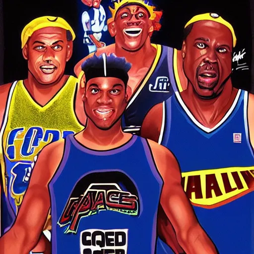 Image similar to space jam goon squad hyperrealistic