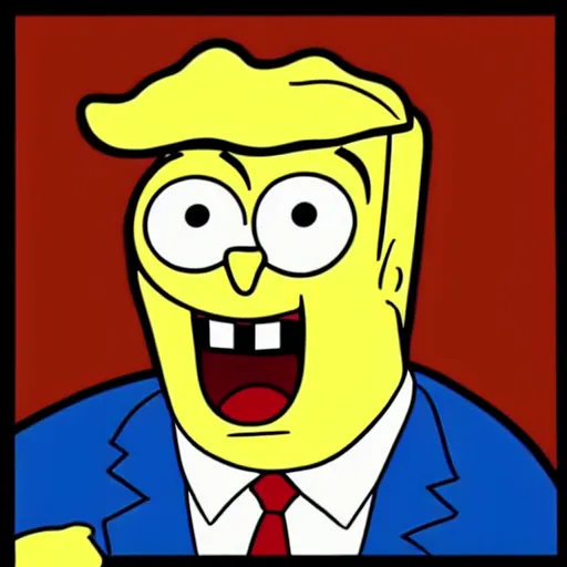 Image similar to donald trump as a spongebob character