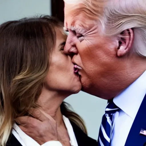 Prompt: Donald Trump kisses Joe Biden, detailed, realistic