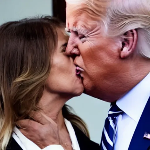Image similar to Donald Trump kisses Joe Biden, detailed, realistic