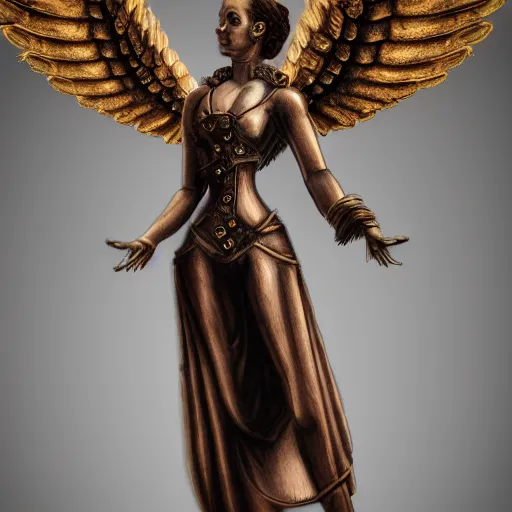 Prompt: a steampunk angel, photorealistic.