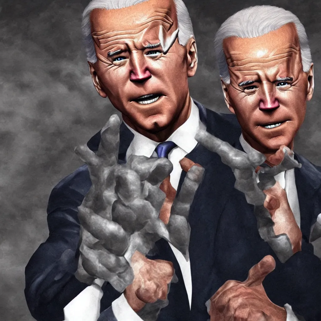 Image similar to joe biden in mortal kombat 4 videogame, photorealistic