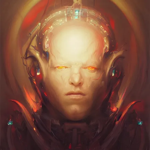 Image similar to portrait of a satanic cybernetic duke of hell, cyberpunk concept art by pete mohrbacher and seb mckinnon and beksinski and josan gonzales, digital art, highly detailed, intricate, sci-fi, sharp focus, Trending on Artstation HQ, deviantart, unreal engine 5, 4K UHD image