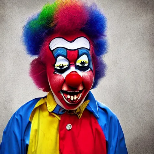 Prompt: scary clown