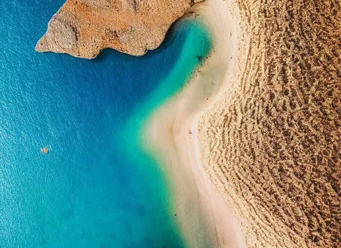 Image similar to symmetry!! a 2 8 mm macro aerial view of a beautiful beach in greece, photography, film, film grain, canon 5 0 mm, cinematic lighting