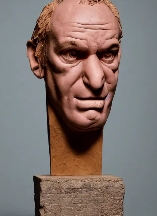 Image similar to stylised bust sculpture of Jonny Rotten, beautiful studio lighting