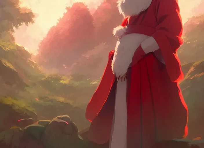 Image similar to cute fluffy mallard duck wearing red cultist robe, details, fantasy, epic, ancient sacrificial altar, landscape illustration concept art anime key visual trending pixiv fanbox by wlop and greg rutkowski and makoto shinkai and studio ghibli and kyoto animation symmetrical facial features